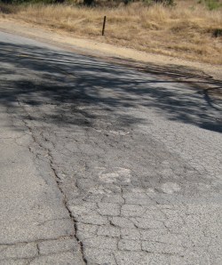 Another view of the cracked pavement
